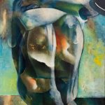 Αναπαυόμενος ΙΙ, 1989, μικτή τεχνική σε καμβά, 77,7 × 57,4 εκ.