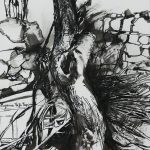 Αυλή. Λήμνος, σινική μελάνη σε χαρτί, 20 × 15 εκ.