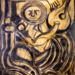 Μουσικός, 1988, κάρβουνο σε χαρτόνι, 81 × 67,3 εκ.