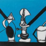 Το μπαράκι, 2017, μικτή τεχνική σε χαρτί, 41,1 × 55,1 εκ.